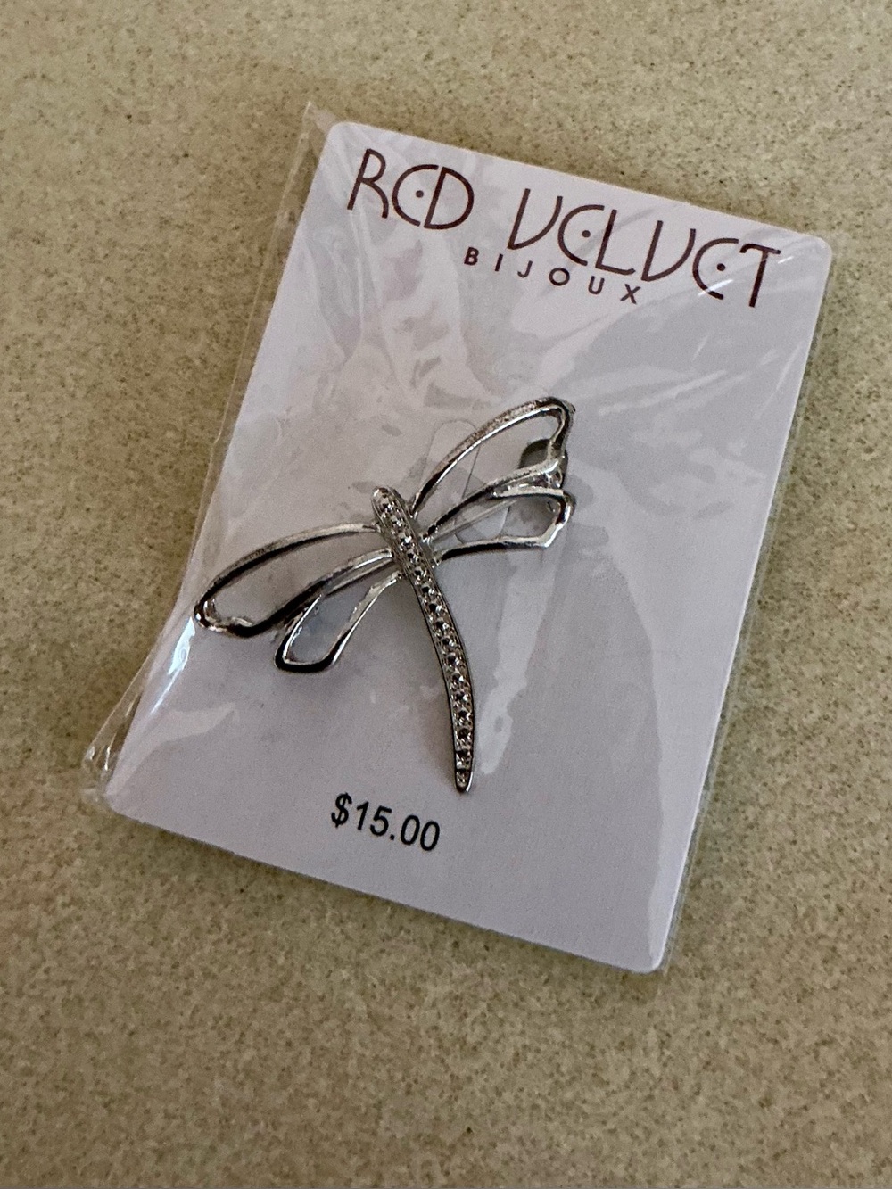 Silver Dragonfly Brooch, 1 3/4โ